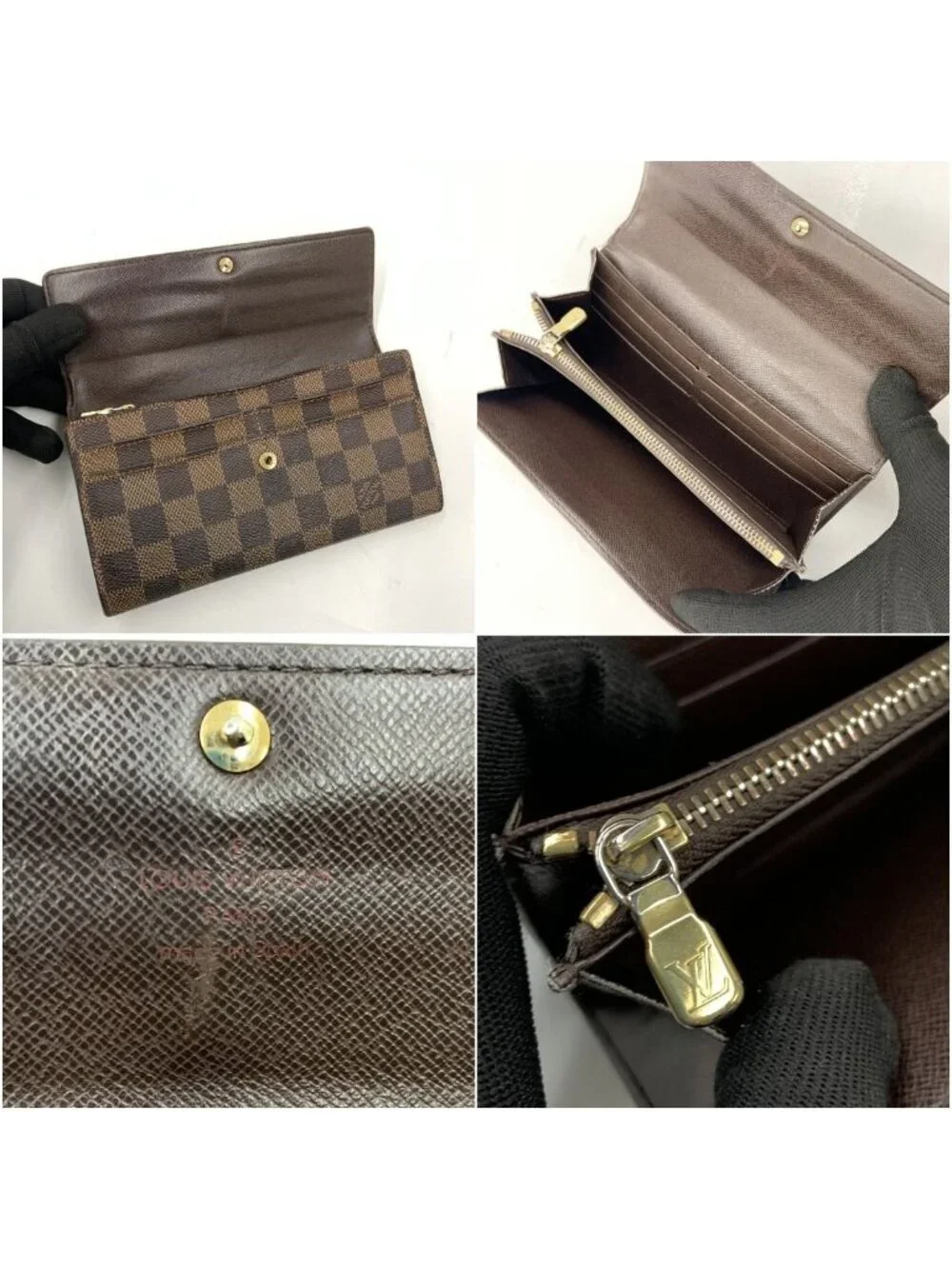 Louis Vuitton Damier Portefeuille Sarah Bifold Wallet Brown